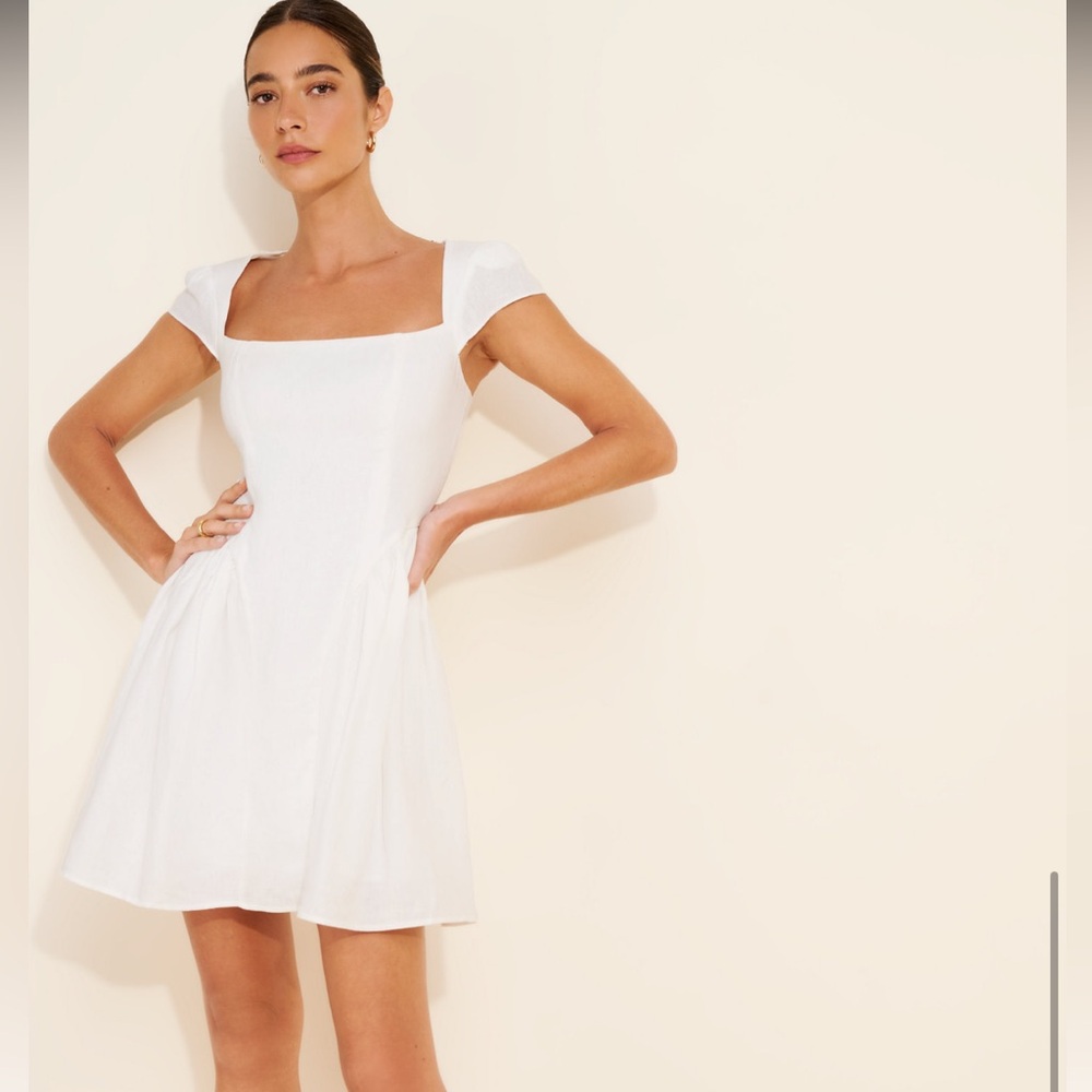 Reformation oaklynn linen mini dress